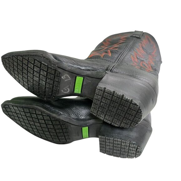 SRMax Leather Embroidered Cowboy Rodeo Western Boots Slip Resistant Size 8.5 - Picture 5 of 6